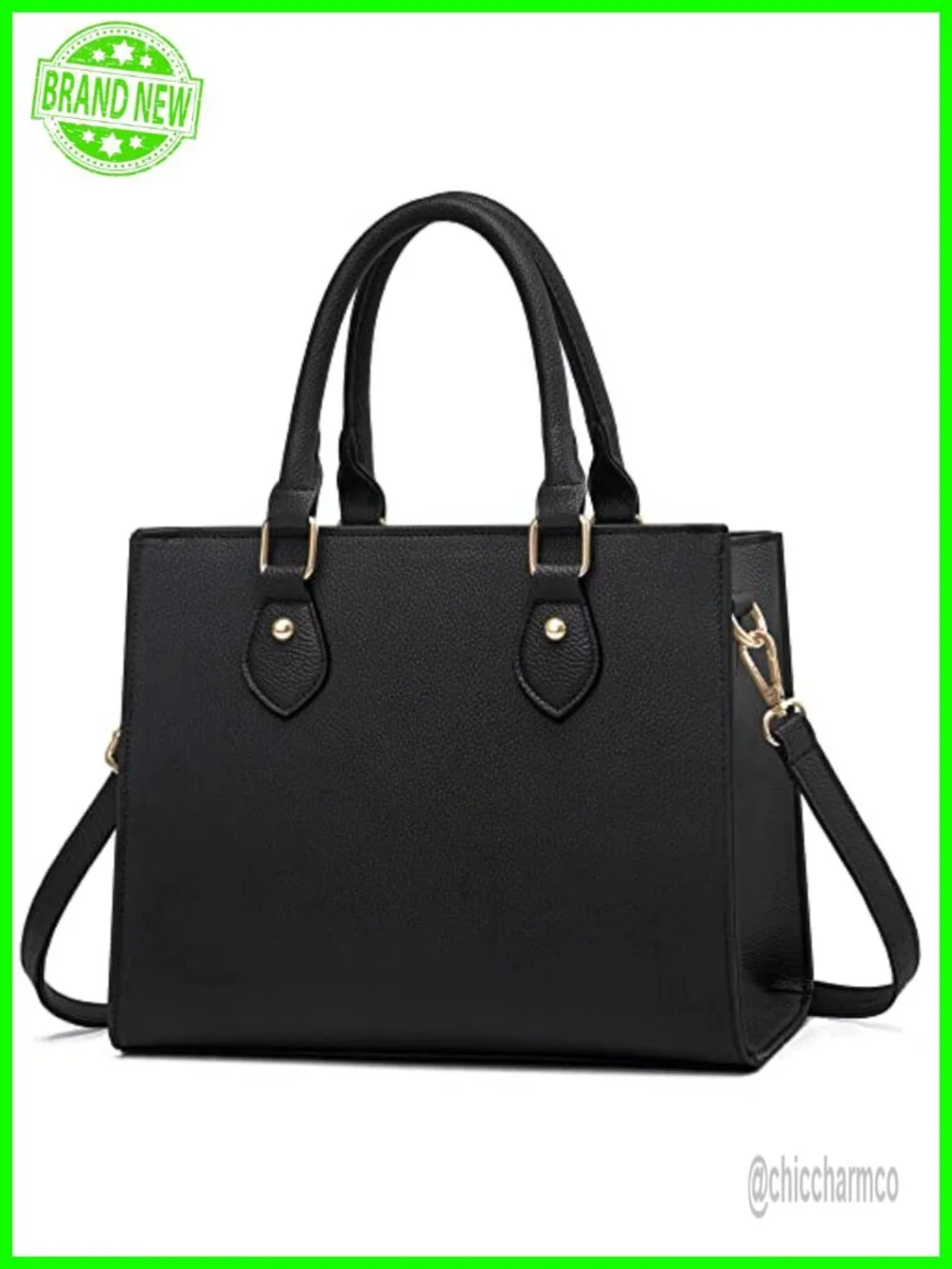 PU Leather Satchel Crossbody Handbag Women Top Handle Shoulder Bag